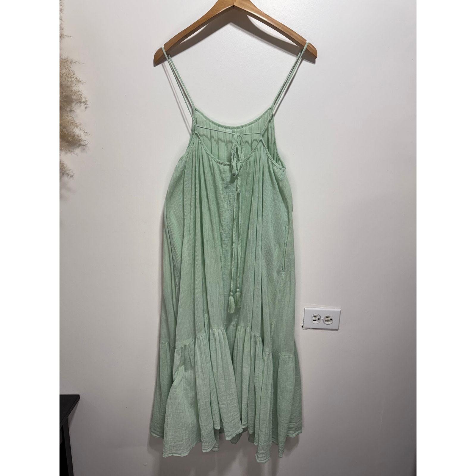 Sand Cloud Gauze Sheer Salada Slip Midi Dress Cover-Up One Size In Light Green — image 6 of 8